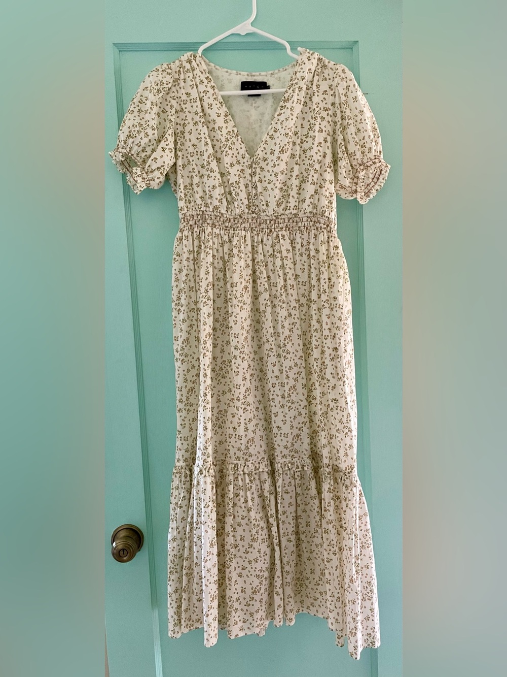 Hatch Midi Floral Maternity Dress 100% cotton